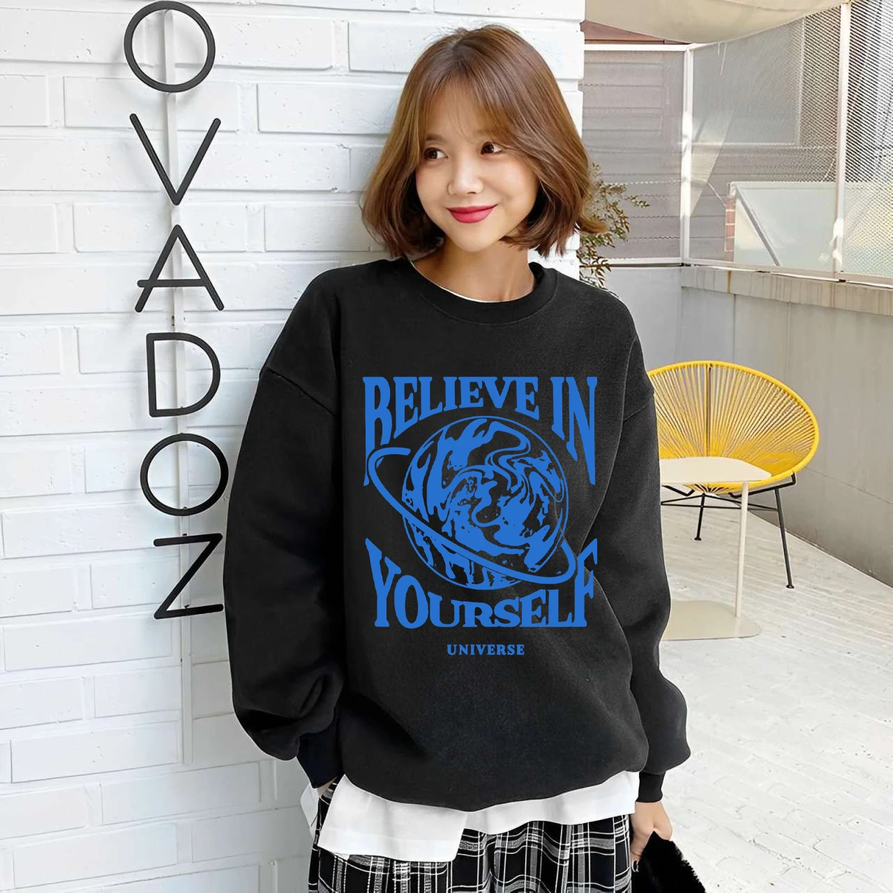 

Женская толстовка с дизайном «Внимайтесь в себя», модная уличная одежда с круглым вырезом, свободные мягкие пуловеры, флисовая осенняя одежда