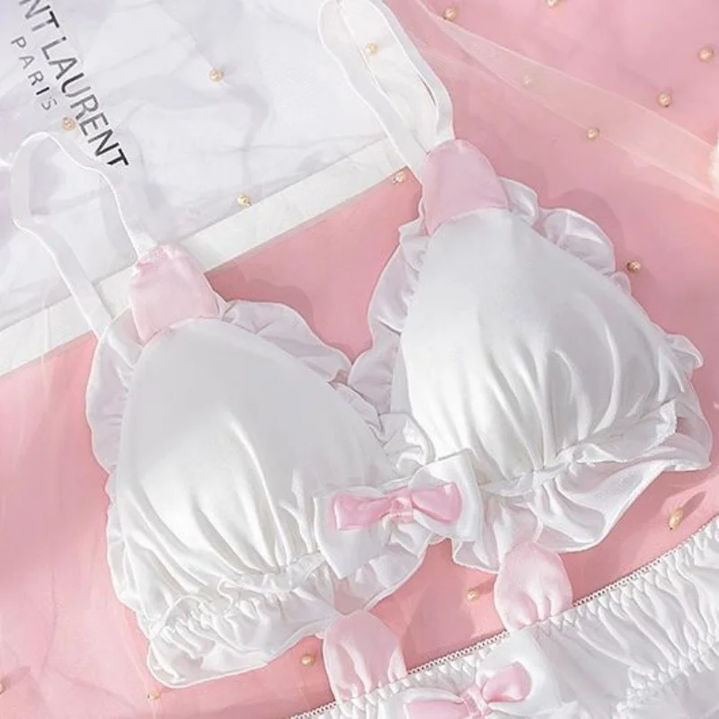 The Girl with Rabbit Ears, Cute Student Comfortable and Soft Girl Cute Underwear Bra Bra Without Steel Rings Women Underwear Set image 6