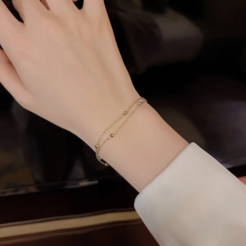 Stainless Steel Chain Bracelet for Women Gold Color Lightweight Luxury Women's Bracelet Foot Ankle Jewelry Accessories