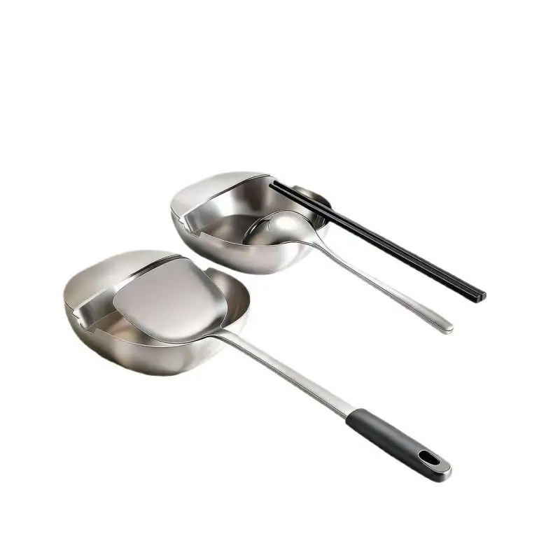 Self Standing Rustproof Stainless Steel Utensil Holder Thick Stable Base Spoon Ladle Spatula Rest Kitchen Storage Rack
