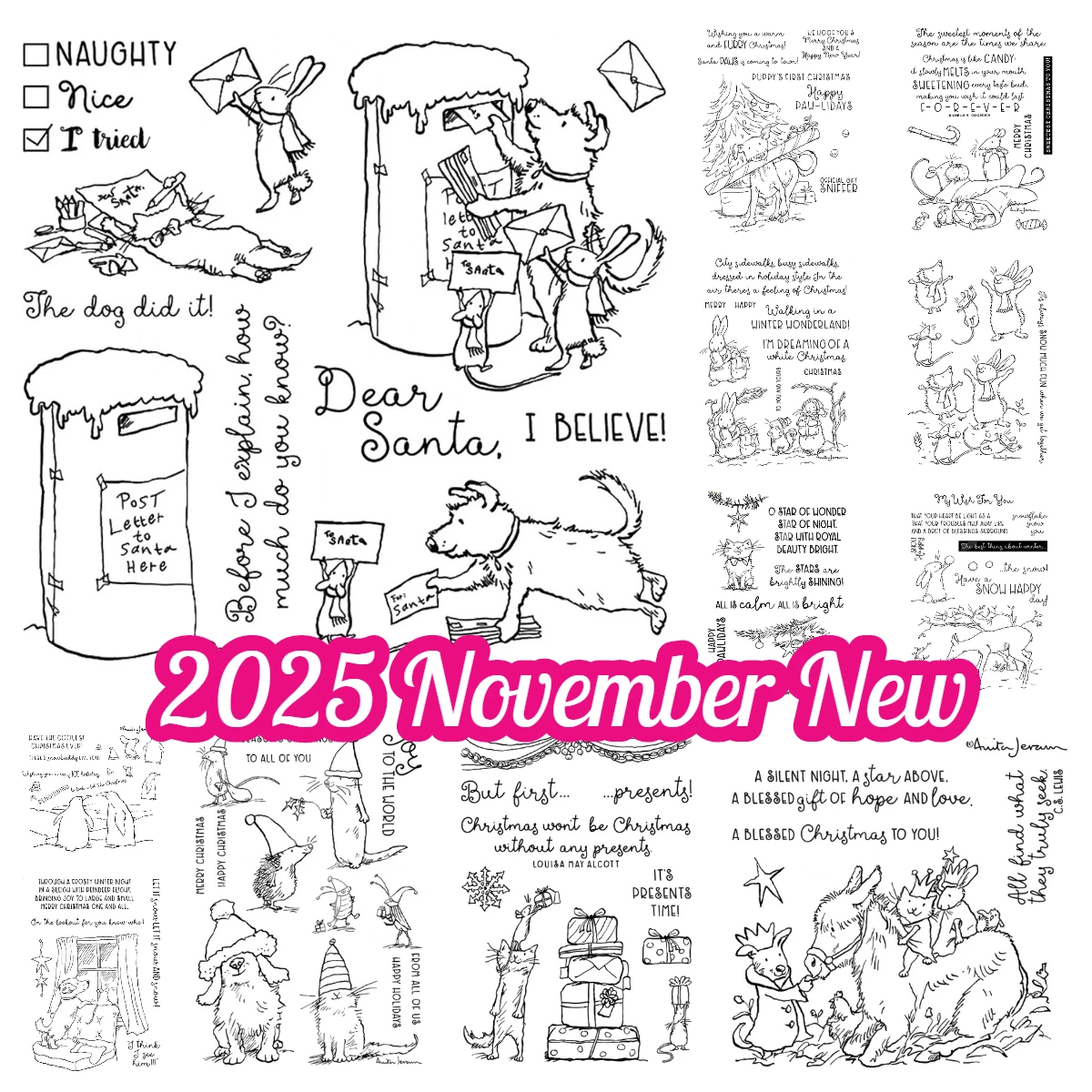 

Dear Santa Get Together Ice Holiday Stamps Dies Mouse Elf Stamp Three Kings Clear Stamp Christmas Stamps DIY Scrapbooking Cards