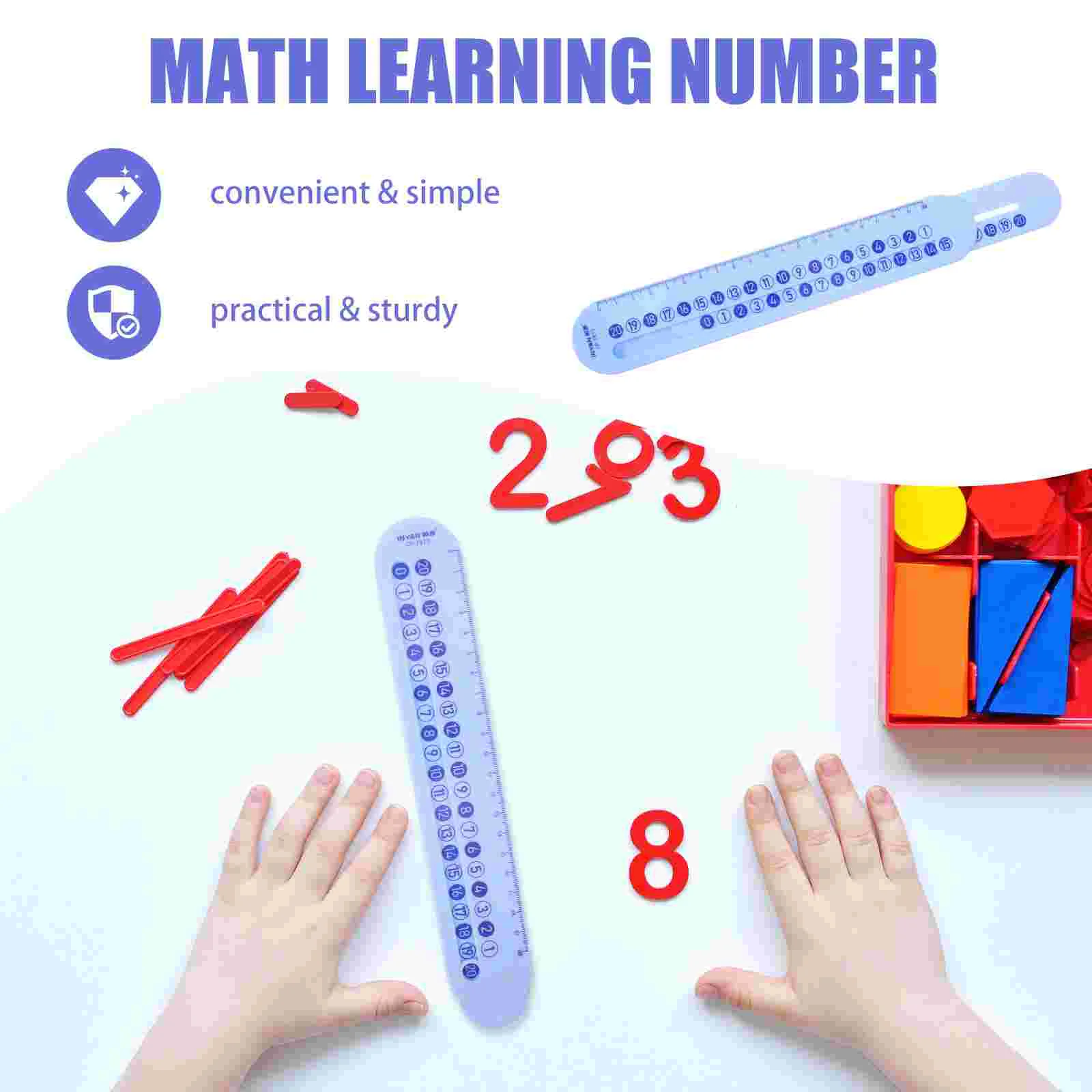 Règle de glissière d'addition et de soustraction d'échelle mathématique pour l'apprentissage, correspondance des chiffres, précision numérique des enfants