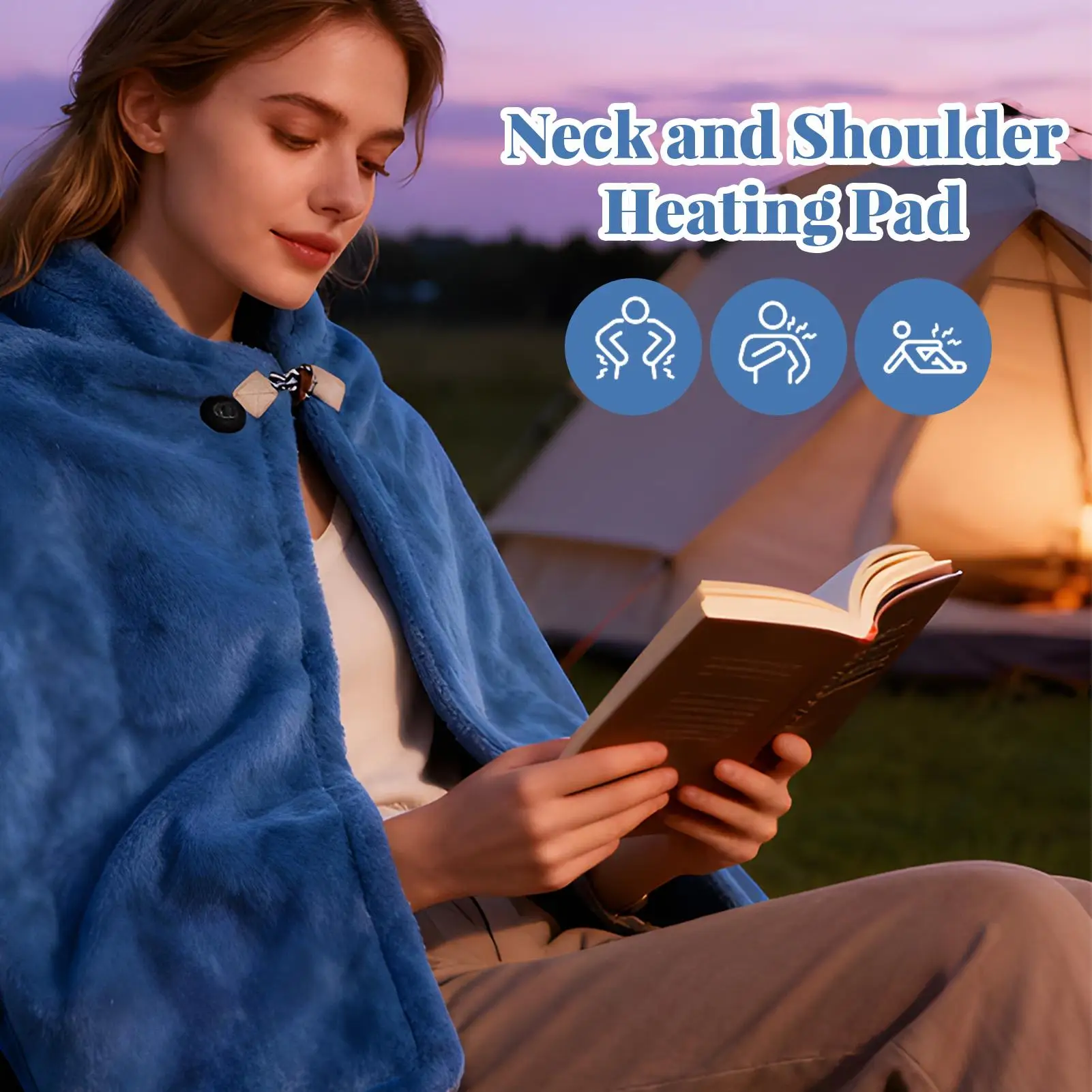 

Electric Heating Pad For Neck And Shoulder 3 Temperature Settings Soft Thermal Wrap Cordless Portable Back Pain Relief