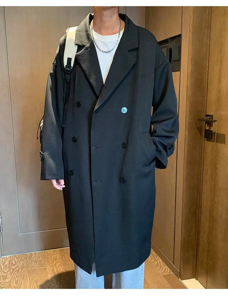 

Мужской зимний плащ-тренч из графенового денима средней длины с меховыми рукавами и карманами, ветрозащитный, солнцезащитный, для работы и торжественных мероприятий, BF