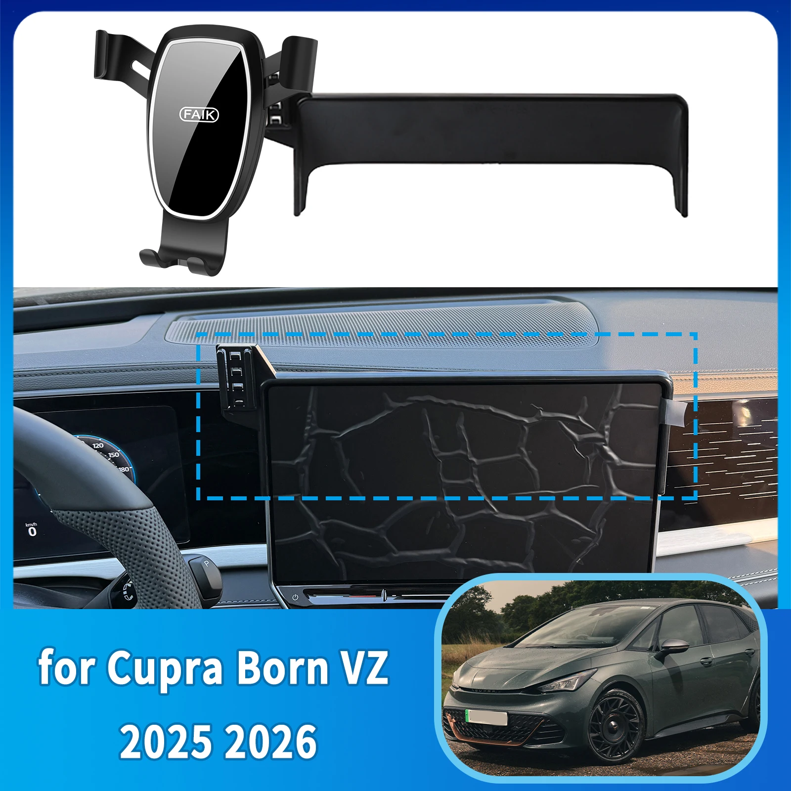 

Car Mobile Phone Holder fit for Cupra Born VZ 2025 2026 12.9"inch Navigation Stand Auto GPS Bracket Accessories