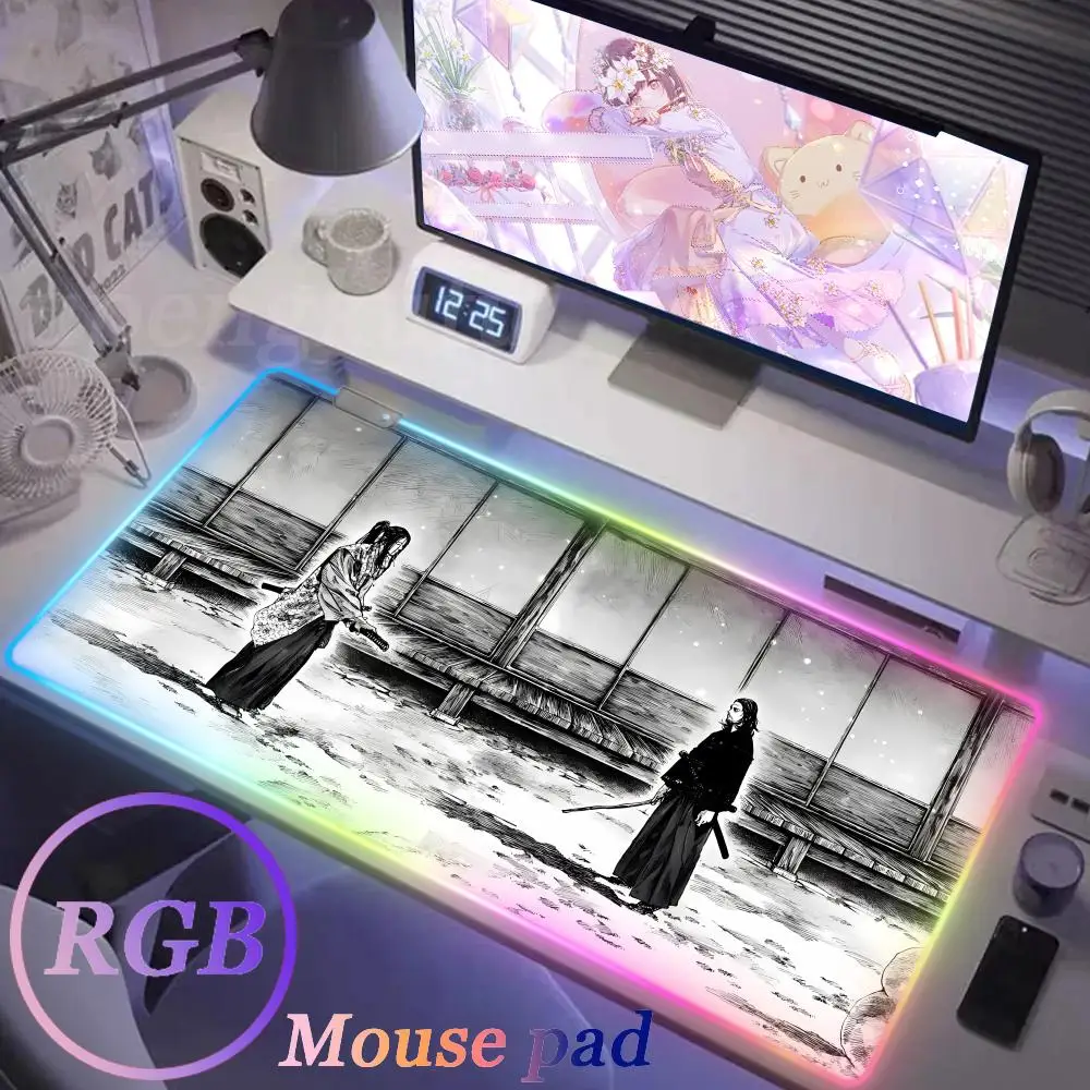 Rgb Vagabond Miyamoto Musashi Mouse Pad Deskmat Comic Anime Gamer Gaming Table Keyboard Pc Complete HD print Office Company Mat