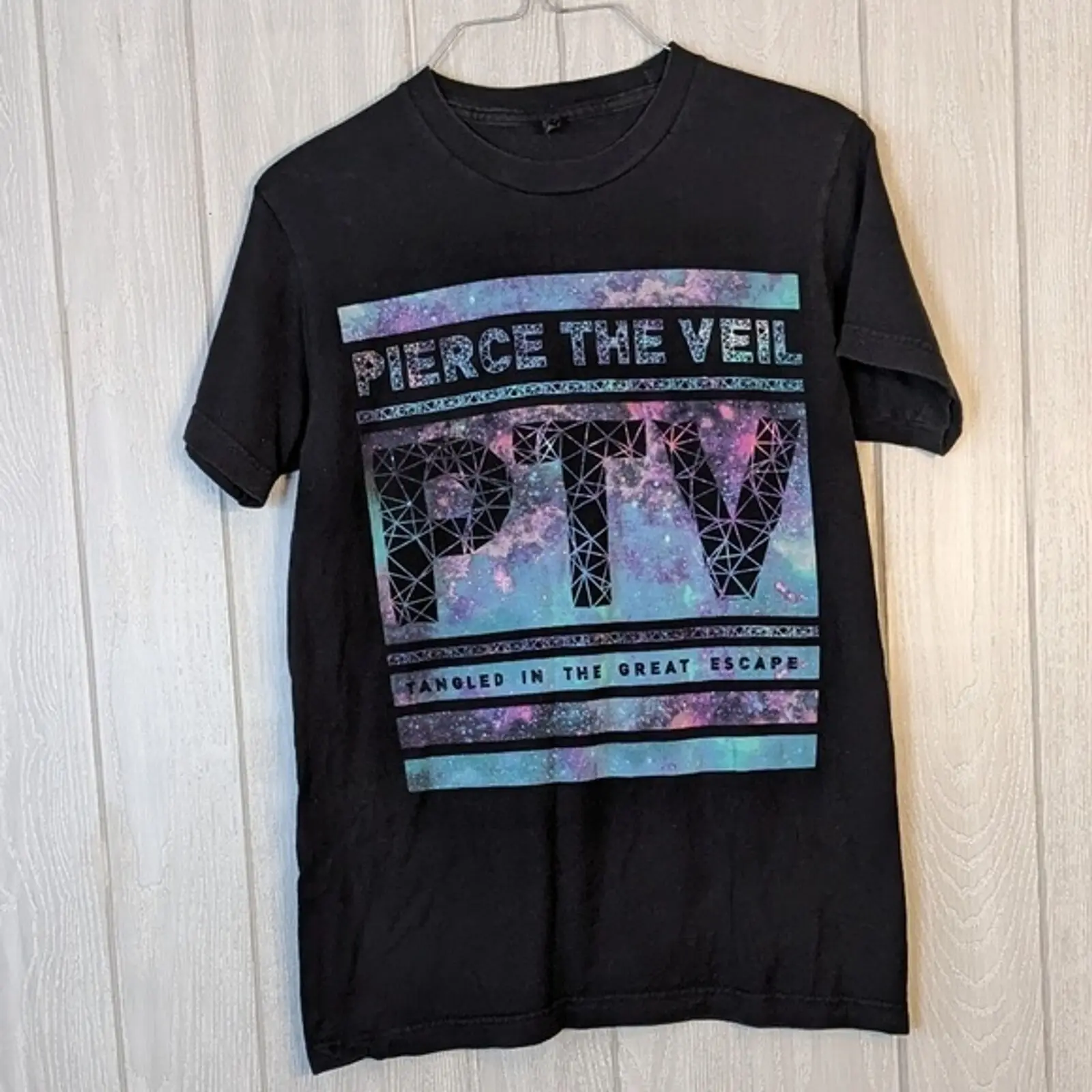 Pierce The Veil Ptv Black Graphic Band Tee Tultex Euc Sz S