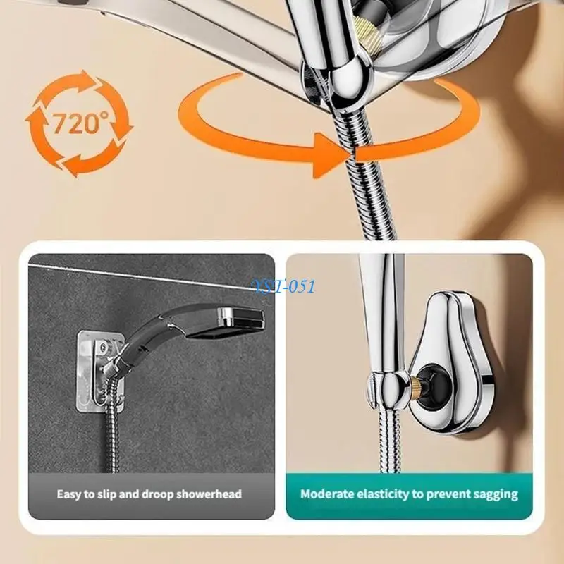 E15A Strong Metal Shower Head Holder Allowing 720 Spin & 45 Tilt Adjustment Suitable for Flexible Sprays Control in Bathroom