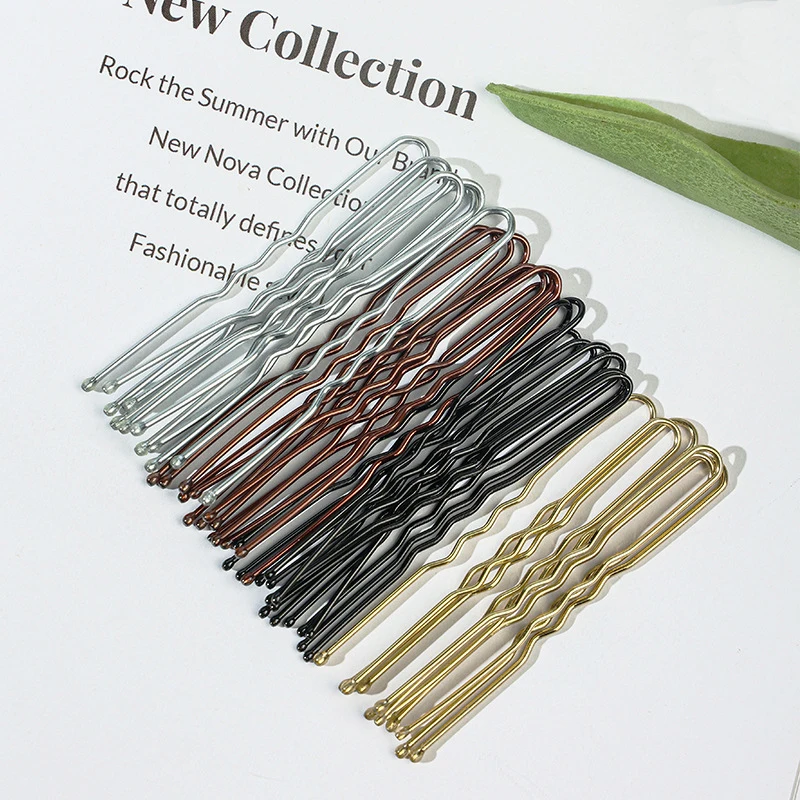 50pcs 50/60mm Hair Pin And Clips U Shape For Headpiece Women Girls Hairpins Accessories Bride Wedding Head Jewelry Decoration