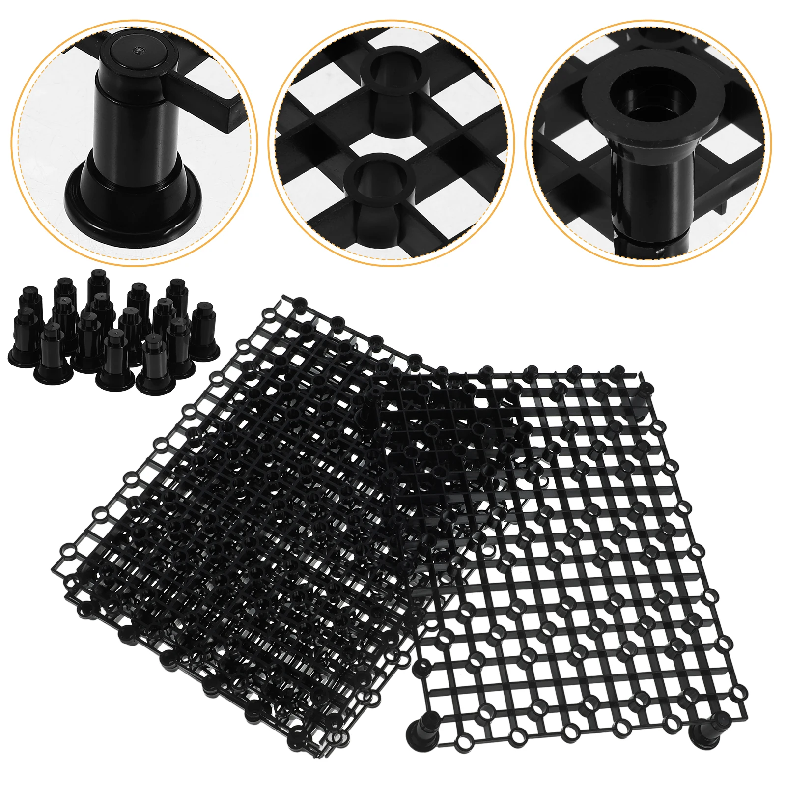 

5pcs Tank Fish Tank Bottom Filter Plate Bottom Filter Plate PVC Grid Partition Black Aquarium Smooth Safe Fish Pet Supplies