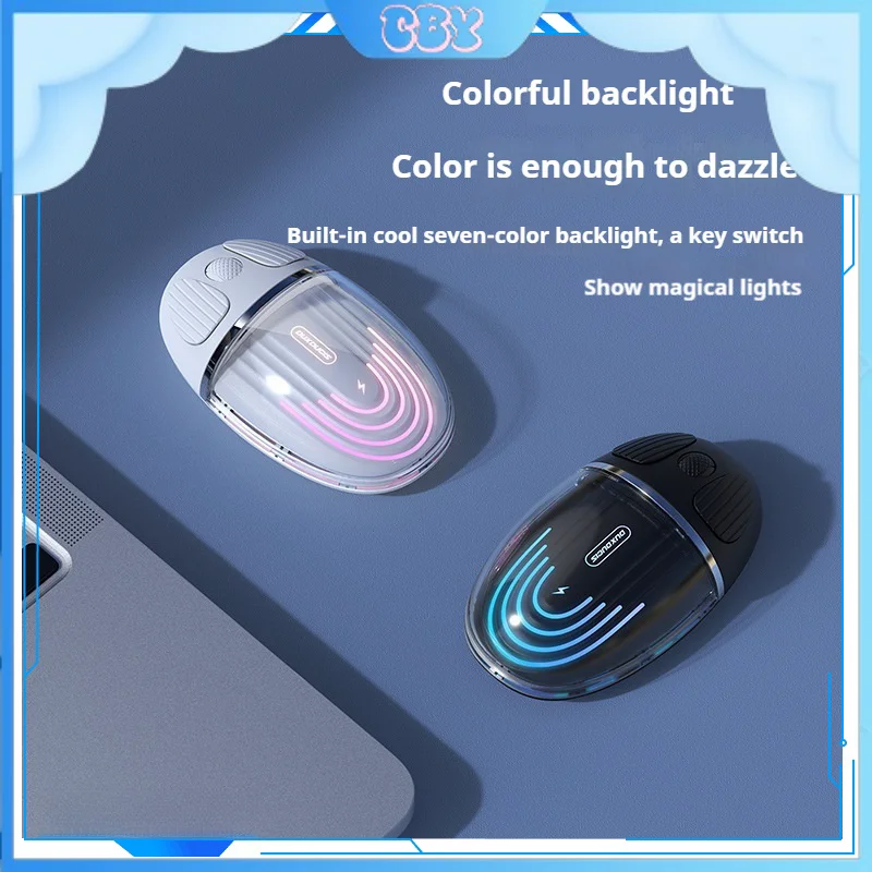 Transparent Bluetooth Backlight Wireless Mouse Dual Mode Color Light Home Laptop Office Typing Game Mute Abundant Battery Life