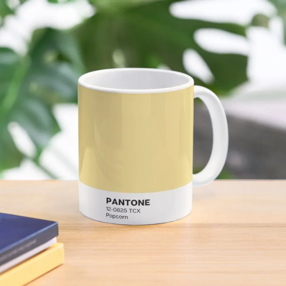 Pantone Popcorn Classic  Mug Gifts Tea Image Handle Round Cup Printed Drinkware Picture Design Coffee Photo Simple