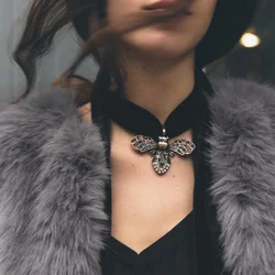 Zaa Animal Shape Imitation Pearl Crystal Necklace, Retro Personality Rhinestone Insect Jewelry Set, Women's Party Banquet Wear