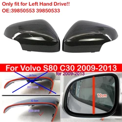 39850553 39850533 For Volvo S80 C30 2009-2013 Car Replacement Rearview Side Mirror Cover Wing Cap Exterior Door Case Trim Carbon