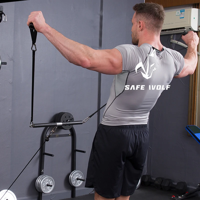 Fitness Bizeps Trizeps Zurück Blaster Seil LAT Pull Down Bar Brust Muskel Workout Grip Rudern Griff DIY Pulley Kabel Aufsätze – Detail 2