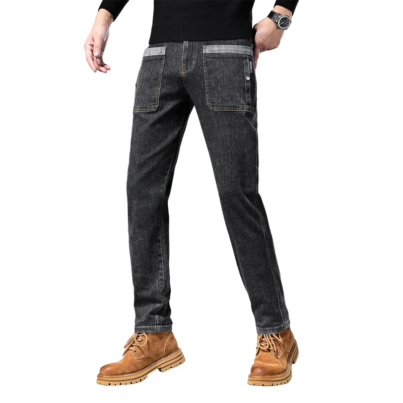 

New Men Classic Jeans Jean Homme Pantalones Hombre Men Soft Black Biker Masculino Denim Overalls Mens Pants