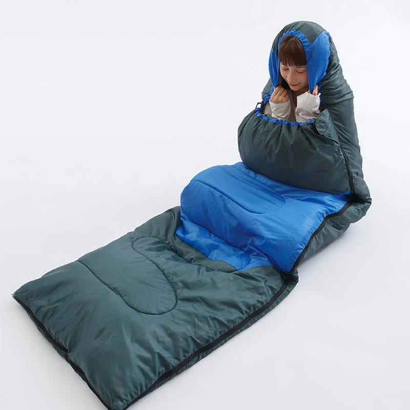 Two-tone sleeping bag hoodied sleeping bag portable quints sleeping bag camping car spur packing four seasons sleeping bag