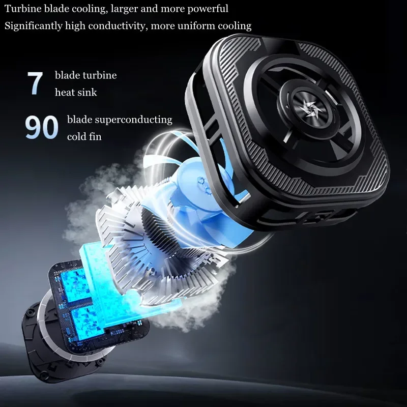 SL39 MobilePhone Silent Semiconductor Game Cooler Magnetic / Back-clip Frozen Cooling Fan Radiator for IPhone Android Universal