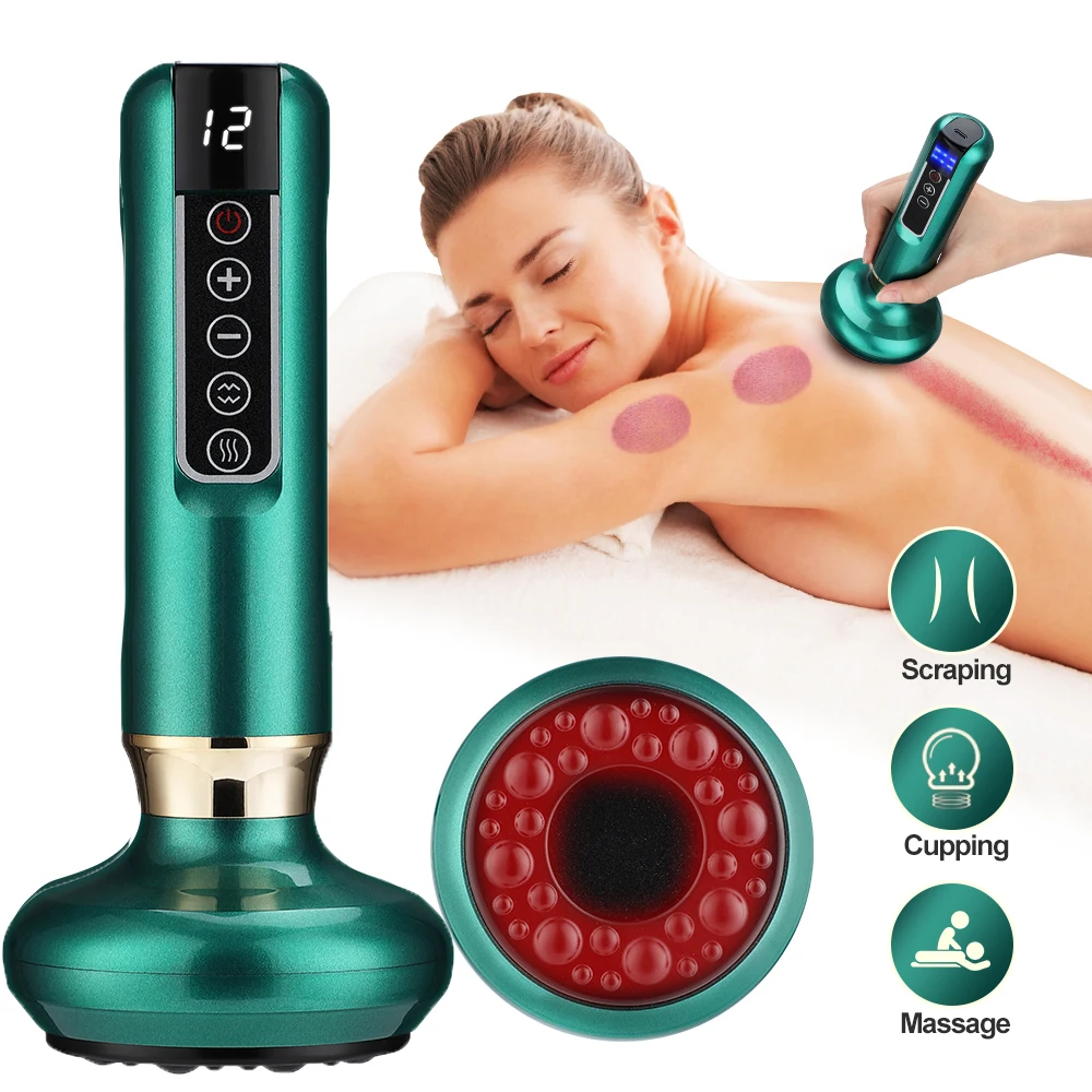 

Electric Cupping Massager Gua Sha Anti Cellulite Vacuum Suction Cups Guasha Body Slimming Massage Meridian Lymphatic Drainage