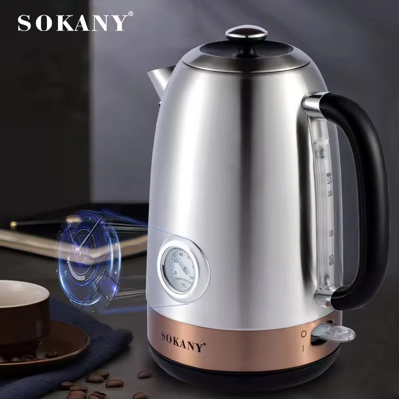 

Electric Kettle Quick Heating with Thermometer 1.7L Stainless Steel Cordless Auto Shut-Off & Boil Dry Protection Easy To Clean