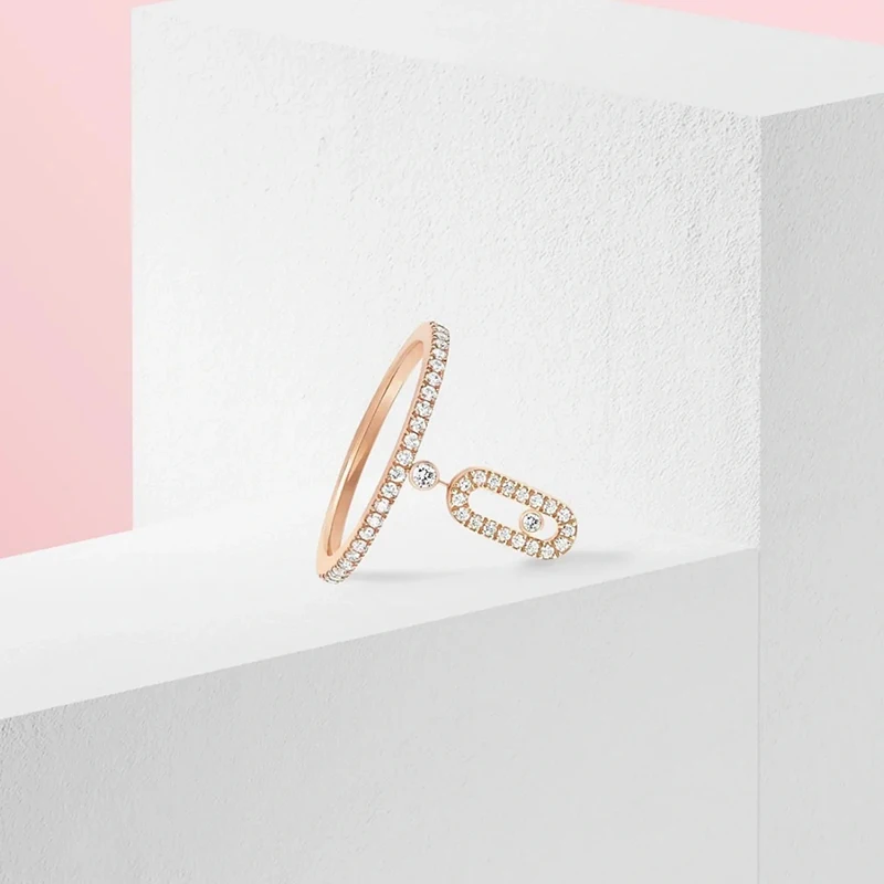 

Women's Fashion Jewelry S925 Silver Classic MOVE Slide Pendant Ring Exquisite Women's Luxury Holiday Party Valentine's Day Gift