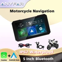 Pantalla Táctil de 5 Pulgadas para Motocicleta con CarPlay, Compatible con CarPlay Inalámbrico y Android Auto, Resistente al Agua IP67