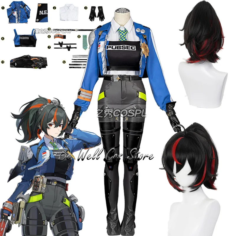 Zhu Yuan Costume Cosplay parrucca Zenless Zone Zero uniforme indagine penale squadra di risposta speciale nuove donne di Halloween Eridu