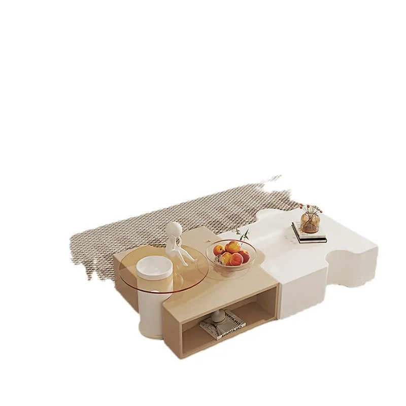 

Cream style modern simple Internet celebrity coffee table living room household small apartment square coffee table TV cabine