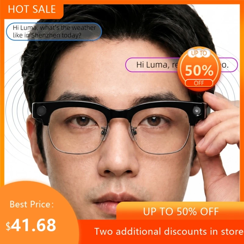 lunettes-intelligentes-demi-cerclees-avec-800-millions-de-pixels-pour-l'enregistrement-la-photographie-la-traduction-ia-les-appels-la-musique-et-le-dropshipping-de-lunettes-intelligentes