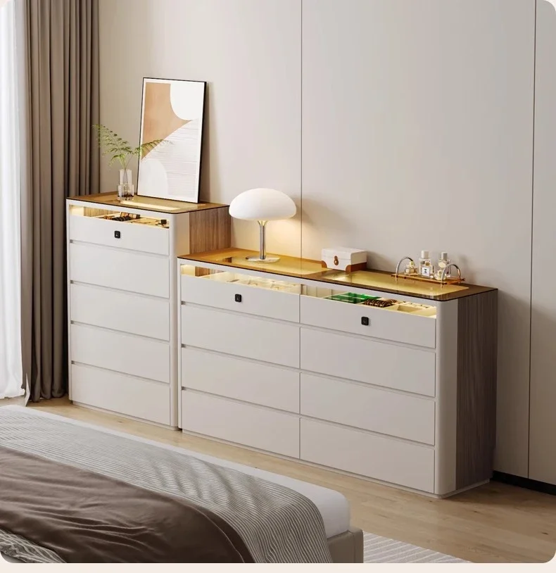 Premium  chest of drawers bedside cabinet against the wall, storage, locker,chest of drawers with fingerprint lock