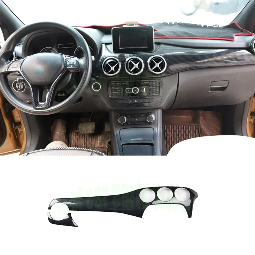 2Pcs/Set Carbon Fiber Car Center Console Air Condition Panel Decoration For Mercedes Benz B B180 B200 B260 2012-2019 LHD view 4
