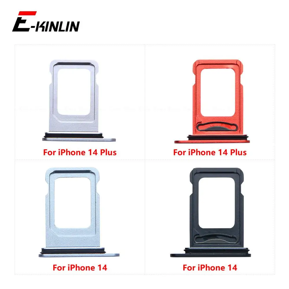 Sim Card Tray Socket Slot Reader Adapter For iPhone 14 Plus Micro SD Card Holder Connector Container Replacement Parts