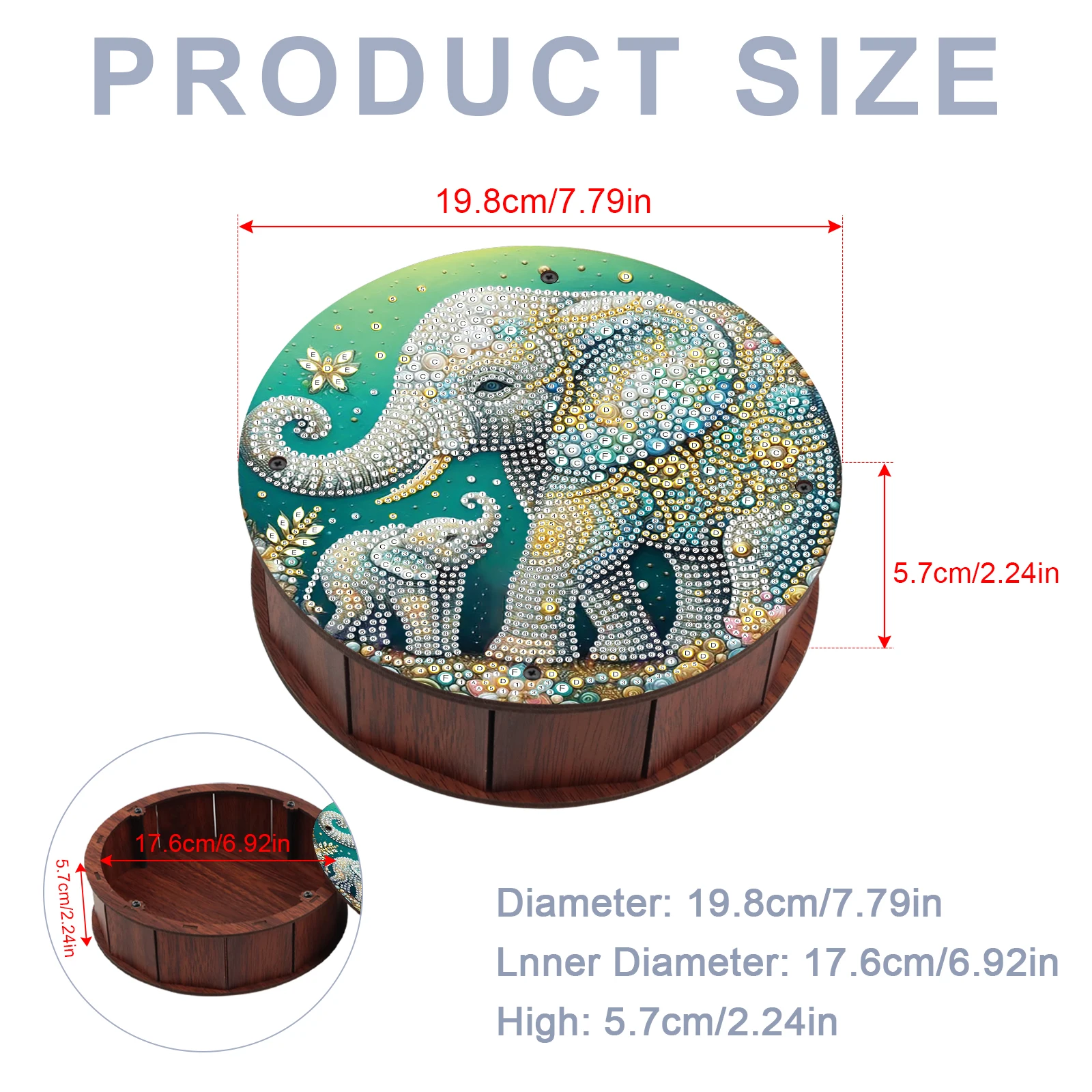 Diamond Painting Snack Box Kits,Cute Elephant Diamond Art Special Shape Diamond Rotundity Storage Box for Handmade Decor Gifts