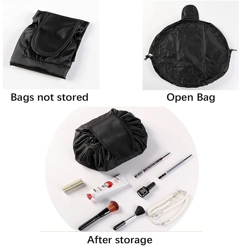Portable Drawstring Cosmetic Bag Leopard Print Travel Storage Makeup Bag Organizer New Female Make Up Pouch Toiletry Beauty Case