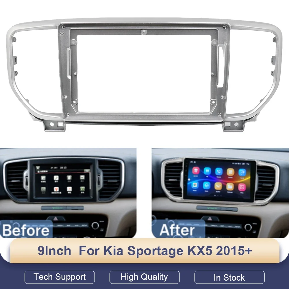 

9 Inch Car Frame Fascia Adapter Android Radio Dash Fitting Panel Kit For Kia Sportage KX5 2015+