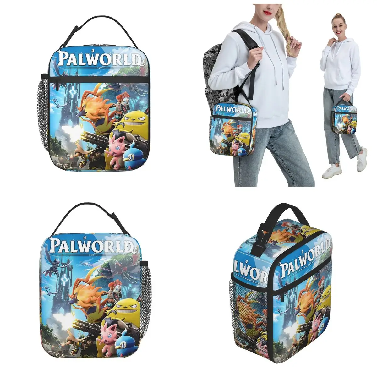 Palworld Game Characters Insulated Lunch Bags Cremis Pals Food Bag Portable Thermal Cooler Bento Box For Picnic