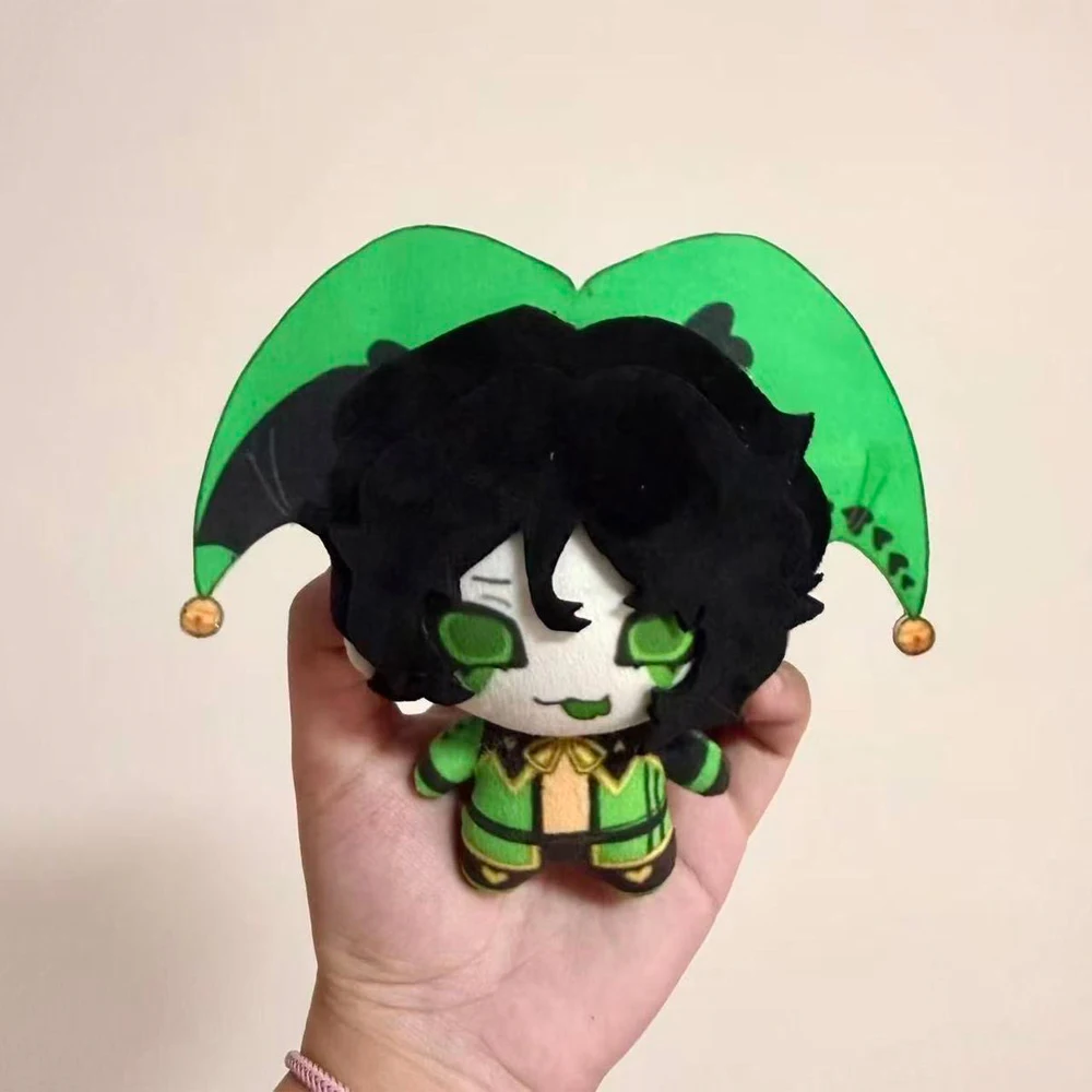 Latest 10cm Cute Green Eyes Circus Anime Game Freaks Character Harlequin Plush Toys Keychain Plushie Doll Bag Hanging Pendant