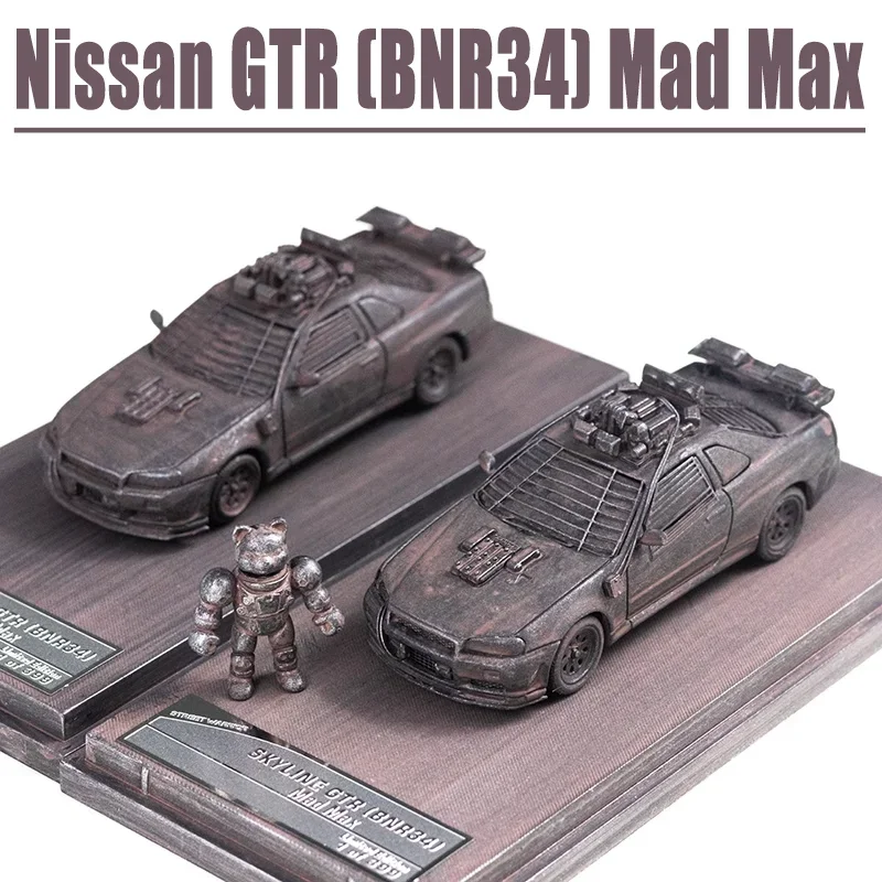 SW 1/64 Nissan GTR (BNR34) Mad Max Apocalypse Edition Legering Speelgoed Motorvoertuig Diecast Metaal Model