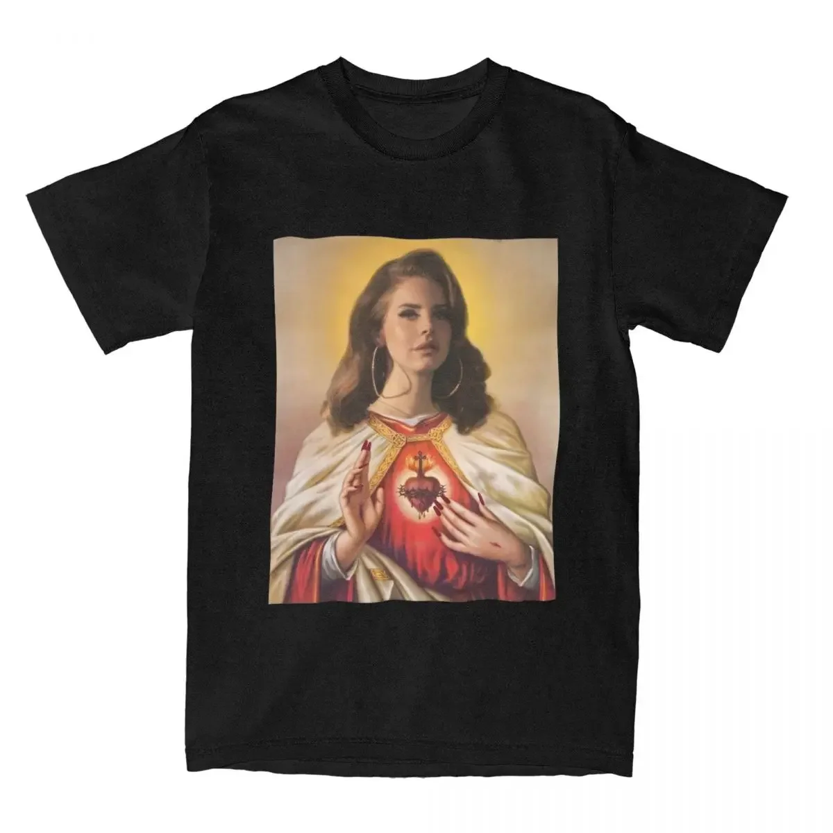 Lana Del Rey Saint Men T Shirt Awesome Tee Shirt Short Sleeve Round Collar T-Shirts Cotton Gift Tops