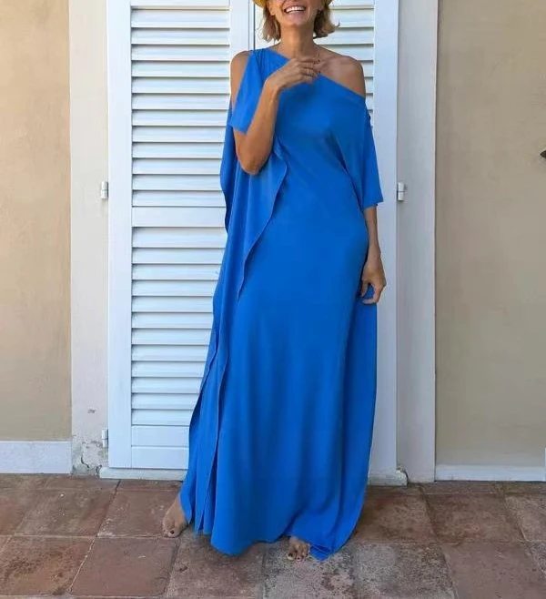 

2025 Women's Seamless Middle East Dubai Solid Color Robe Dress