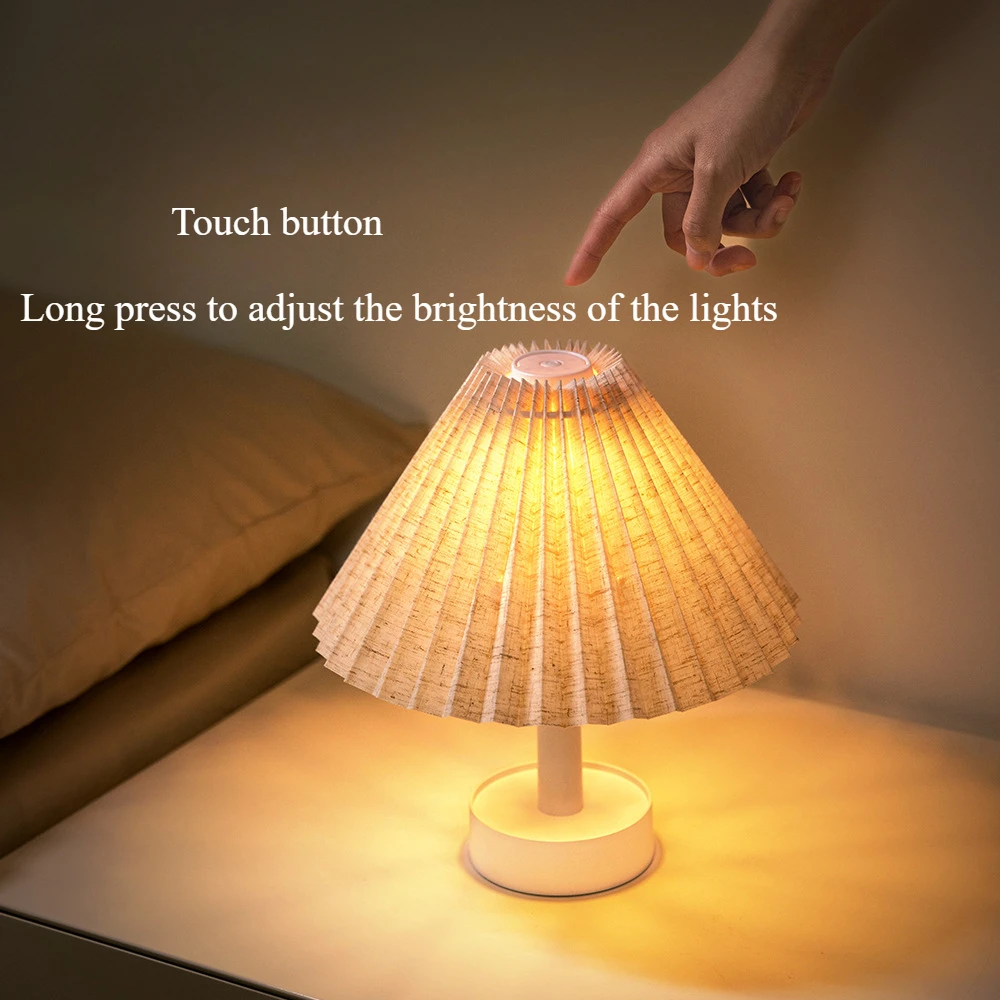 الرجعية مطوي لمبة مكتب USB شحن مصابيح طاولة الزخرفية غرفة نوم جو ضوء الليل