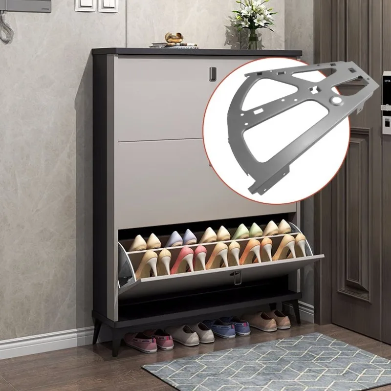 One Two and Three Layers of Shoe Cabinets Tipping Bucket Rack Flipping Shoe Rack Accessories Flipping Board Home Hardware