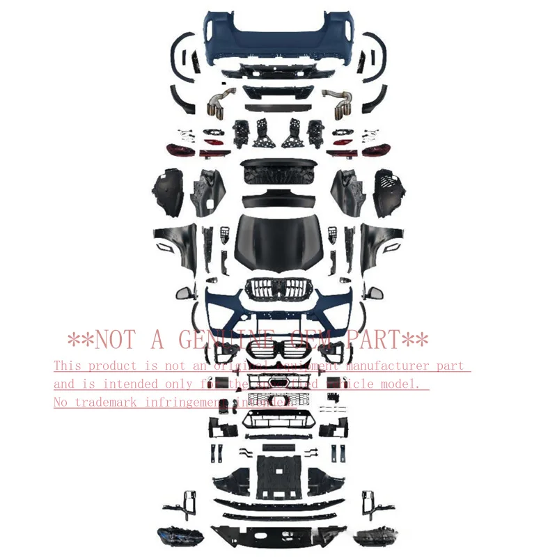 For BMW X6 E71 2008‑2013 Old To New 2023+ G06 X6M Style Bumper Assembly Exterior Modification Kit