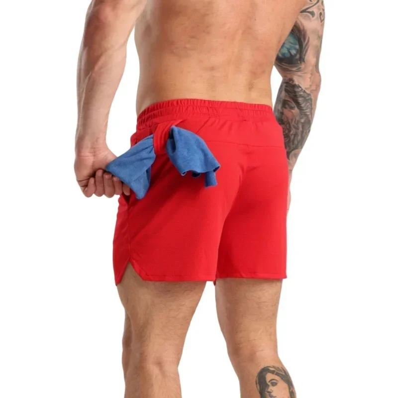 

Мужские спортивные шорты для бега, дышащие повседневные пляжные шорты, быстросохнущие шорты для фитнеса, баскетбола, тренировочные шорты для спортзала, мужская одежда