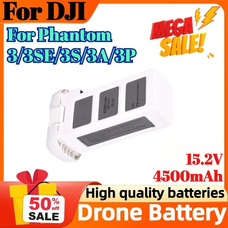 

15.2V 4500mAh Drone Battery for DJI Phantom 3/3SE/3S/3A/3P Smart Aircraft Large Capacity New OEM Drone Accessories
