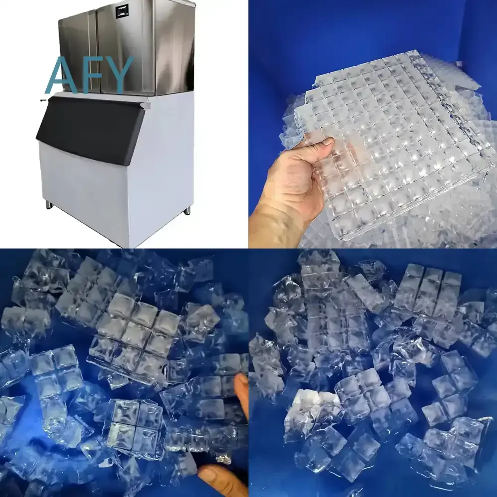 Commercial Ice Maker Machine 1000kg Ice Factory Plant Modular Block Cube Ice Machine for Milk Tea Drinks Restaurant Bar Hotel