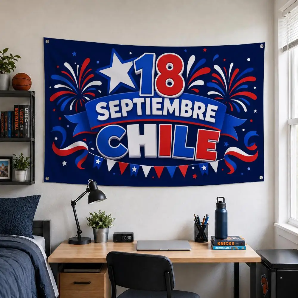 Holiday 18 Septiembre Chile Flags Home Yard & Garden Decor Banner - Indoor Outdoor Wall Hanging Flag