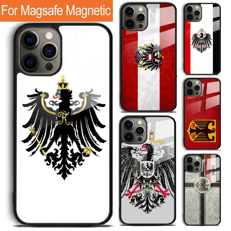 German Empire Flag Phone Case For iPhone 16 15 14 13 12 11 Pro Max Plus Magsafe Magnetic Wireless Charging Cover