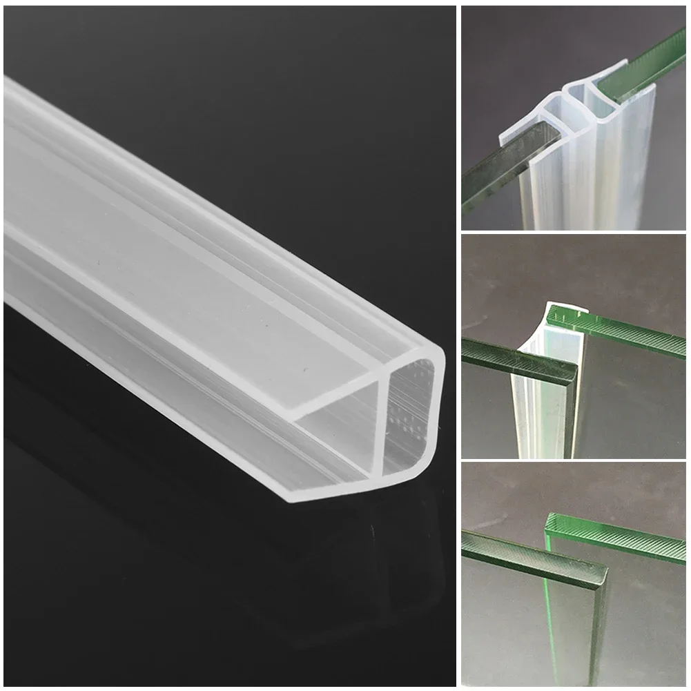 Strisce sigillanti per porte in vetro a forma di F/U Strisce meteorologiche per doccia da bagno in silicone Tappo antispiffero Sigillatura per porte per balconi da ufficio 6/8/10/12mm