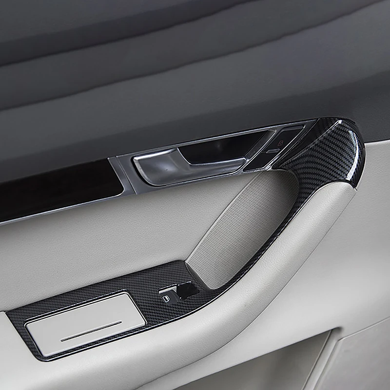 

For Audi A6 C6 2005-2011 Carbon Texture Car Door Armrest Window Glass Lifting Button Panel Frame Cover Trim Interior Accessories